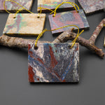 From the Old Arizona Copper Mine~ Natural Copper in Chrysocolla Flat Rectangle Slice 2 Two Hole Pendant