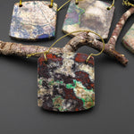 From the Old Arizona Copper Mine~ Natural Copper in Chrysocolla Curved Rectangle Square 2 Two Hole Pendant