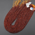 AAA Faceted Natural Brown Hessonite Garnet 2mm 3mm Thin Rondelle Beads 15.5" Strand