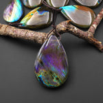 AAA Natural Rainbow Purple Blue Labradorite Teardrop Pendant Drilled Gemstone