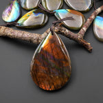 AAA Natural Rainbow Purple Blue Labradorite Teardrop Pendant Drilled Gemstone