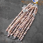 Large Hole Pearls Beads Natural Mauve Pink Genuine Freshwater Potato Pearl Big 2.5mm Drill Hole 8" Strand