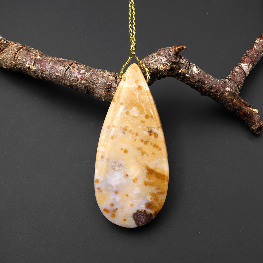 Natural Oregon Polka Dot Agate Teardrop Pendant A1