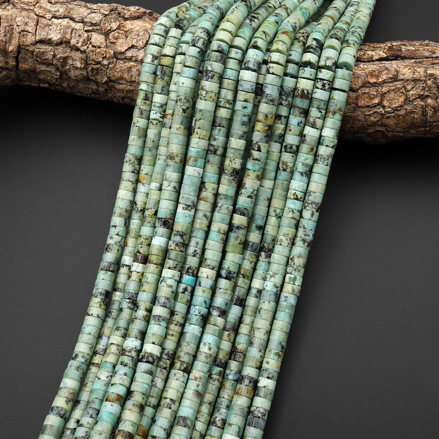 AAA Natural Blue Green African Turquoise Heishi Beads 4mm 6mm Gemstone 15.5" Strand