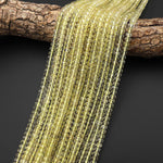 Faceted AAA Natural Brazilian Lemon Quartz 6mm Rondelle Beads Gemstone 15.5" Strand