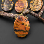 Natural Utah Black Feather Jasper Pendant Side Drilled Oval Pendant