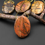 Natural Utah Black Feather Jasper Pendant Side Drilled Oval Pendant