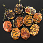 Natural Utah Black Feather Jasper Pendant Side Drilled Oval Pendant