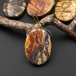 Natural Utah Black Feather Jasper Pendant Side Drilled Oval Pendant