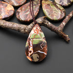 Natural Mushroom Rhyolite Jasper Teardrop Side Drilled Pendant