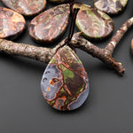 Natural Mushroom Rhyolite Jasper Teardrop Side Drilled Pendant