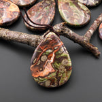 Natural Mushroom Rhyolite Jasper Teardrop Side Drilled Pendant