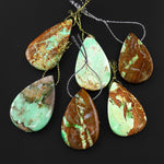 Natural Australian Green Variscite Teardrop Pendant Top Side Drilled Gemstone