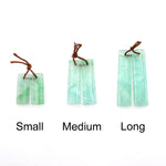 Natural Light Green Fluorite Rectangle Earring Pair Drilled Gemstone Matched Beads