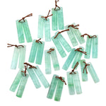 Natural Light Green Fluorite Rectangle Earring Pair Drilled Gemstone Matched Beads