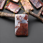 Natural Butterfly Jasper from Mexico Side Drilled Rectangle Pendant