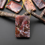 Natural Butterfly Jasper from Mexico Side Drilled Rectangle Pendant