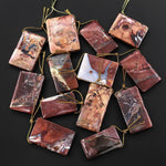 Natural Butterfly Jasper from Mexico Side Drilled Rectangle Pendant