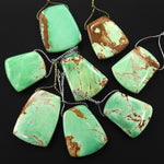 Natural Australian Green Variscite Trapezoid Pendant Top Side Drilled Gemstone