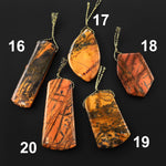 Natural Utah Black Feather Jasper Pendant Top Side Drilled Pendant One of a Kind Hand Cut