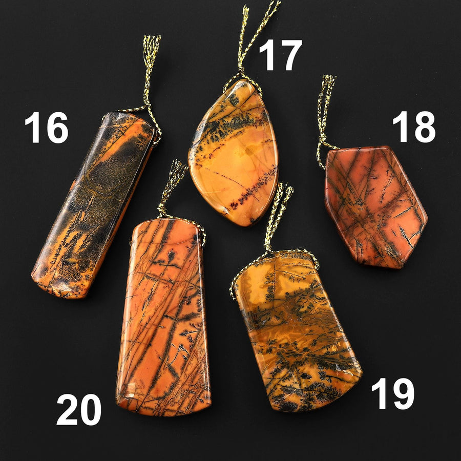 Natural Utah Black Feather Jasper Pendant Top Side Drilled Pendant One of a Kind Hand Cut
