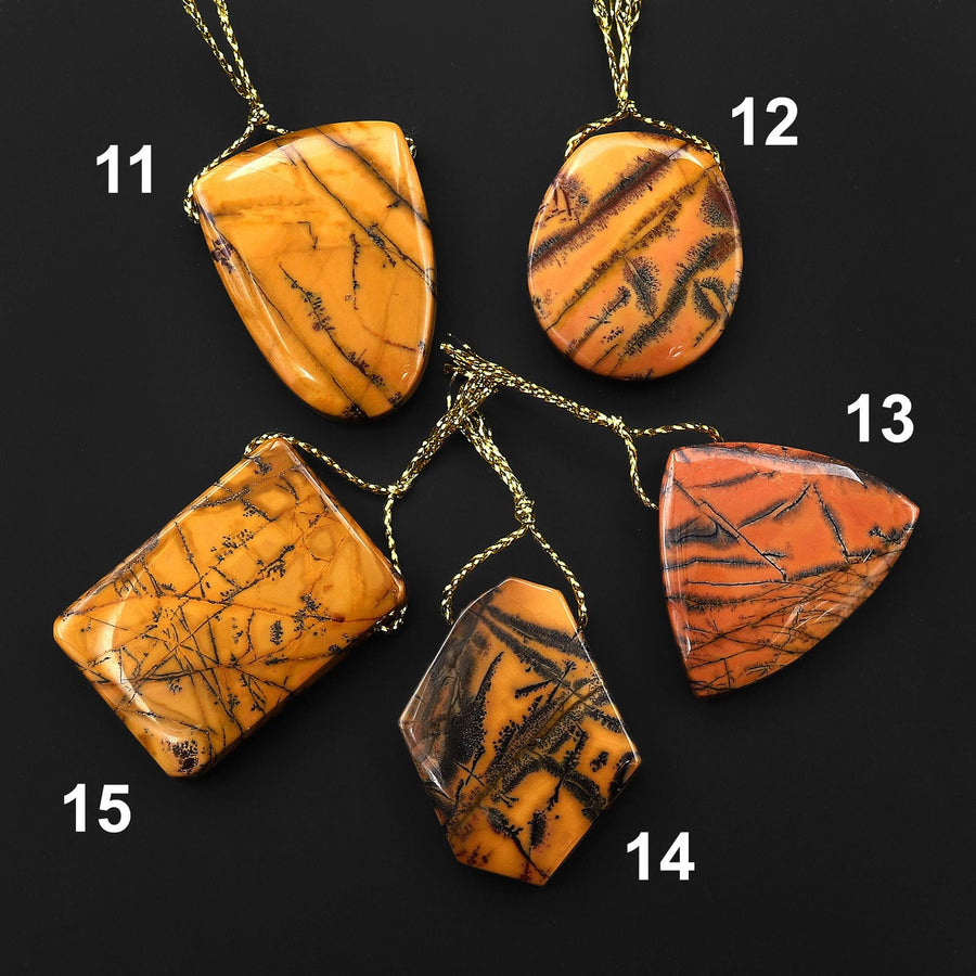 Natural Utah Black Feather Jasper Pendant Top Side Drilled Pendant One of a Kind Hand Cut