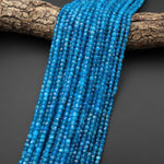 AAA Translucent Natural Teal Blue Apatite Faceted 4mm Cube Beads Gemstone 15.5" Strand b4746
