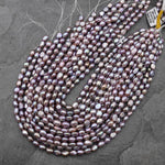 AAA Genuine Natural Metallic Silvery Mauve Purple Freshwater Pearl 8mm Nugget Beads 14" Strand