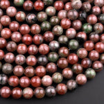 Natural Burgundy Red Forest Green Garnet 4mm 6mm 8mm 10mm Round Beads 15.5" Strand