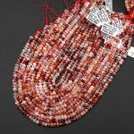 AAA Faceted Natural Red Hematoid Lepidocrocite Quartz 6x4mm Rondelle Beads 15.5" Strand