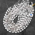 AAA White Marquise Diamond Pearl Real Genuine Natural Freshwater Pearl 15.5" Strand
