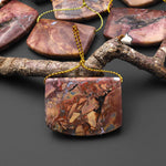 Natural Butterfly Jasper from Mexico Side Drilled Saddle Locket Pendant