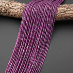 AAA Natural Purple Rhodolite Garnet 2mm 3mm Faceted Cube Beads 15.5" Strand