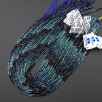AAA Natural Paraiba Blue Tourmaline Faceted 2mm Cube Ombre Beads Indicolite Gemstone 15.5" Strand
