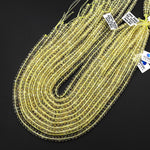 Faceted AAA Natural Brazilian Lemon Quartz 6mm Rondelle Beads Gemstone 15.5" Strand