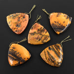 Natural Utah Black Feather Jasper Pendant Side Drilled 2" Curved Triangle Pendant