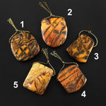 Natural Utah Black Feather Jasper Pendant Top Side Drilled Pendant One of a Kind Hand Cut