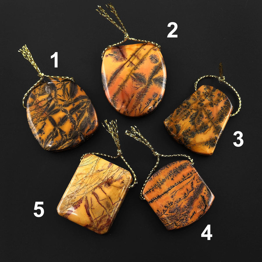 Natural Utah Black Feather Jasper Pendant Top Side Drilled Pendant One of a Kind Hand Cut