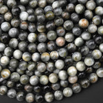 Natural Eagle Eye 5mm 6mm 7mm 8mm 10mm Round Beads Aka Hawk Eye 15.5" Strand