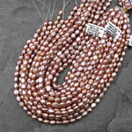 AAA Genuine Natural Metallic Mauve Pink Freshwater Pearl 8mm Nugget Beads 14" Strand