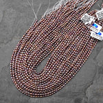 AAA Genuine Natural Metallic Mauve Pink Purple Oval Rice Freshwater Pearl Iridescent High Luster 3x4mm 14.5" Strand