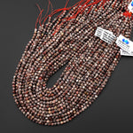 AAA Faceted Natural Leopard Skin Jasper 3mm 4mm Round Beads Gemstone 15" Strand