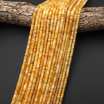 AAA Faceted Natural Yellow Aventurine Heishi Rondelle Beads 4mm 15" Strand
