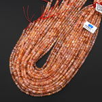 AAA Faceted Natural Golden Lepidocrocite Quartz Heishi Rondelle Beads 4mm 15" Strand