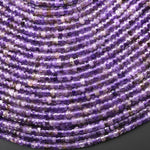 AAA Faceted Natural Purple Amethyst Heishi Rondelle Beads 4mm 15" Strand