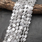 AAA Real Genuine Natural Freshwater White Cherry Blossom Flower Pearl 15.5" Strand