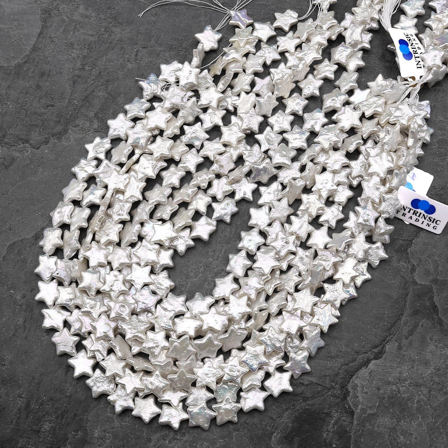AAA Real Genuine Natural Freshwater White Star Pearl 15.5" Strand