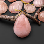 Rare Natural Peach Pink Morganite Pendant Beryl Aquamarine Teardrop Gemstone