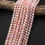 Natural Morganite Beads Smooth 6mm 8mm 10mm Round Beads Genuine Pink Peach Beryl Aquamarine Gemstone 15.5" Strand