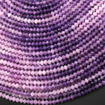 AAA Natural Lilac Purple Lepidolite Faceted 3mm 4mm Rondelle Beads Ombre Gemstone 15.5" Strand